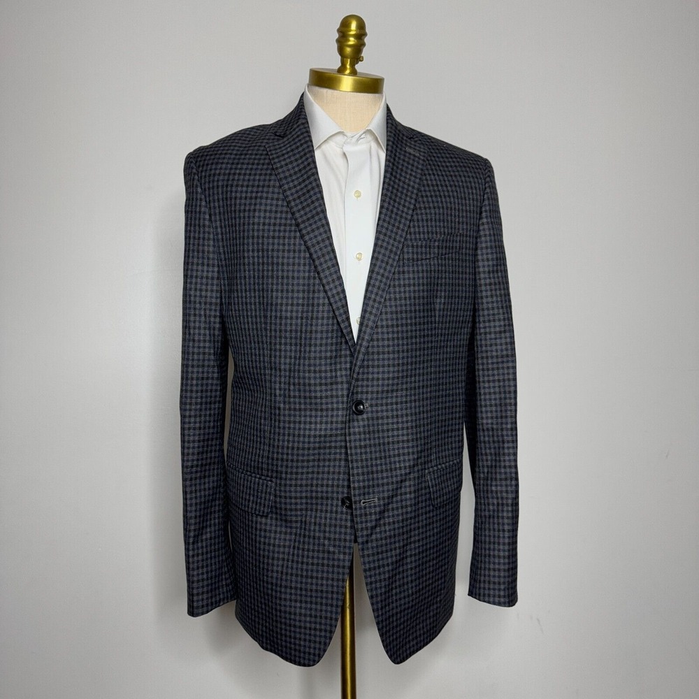 Michael Kors Blazer Sport Coat‎ 42L Mens Gray Check